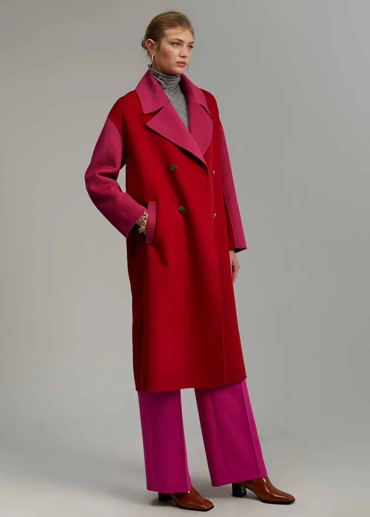 Abrigo bicolor handmade