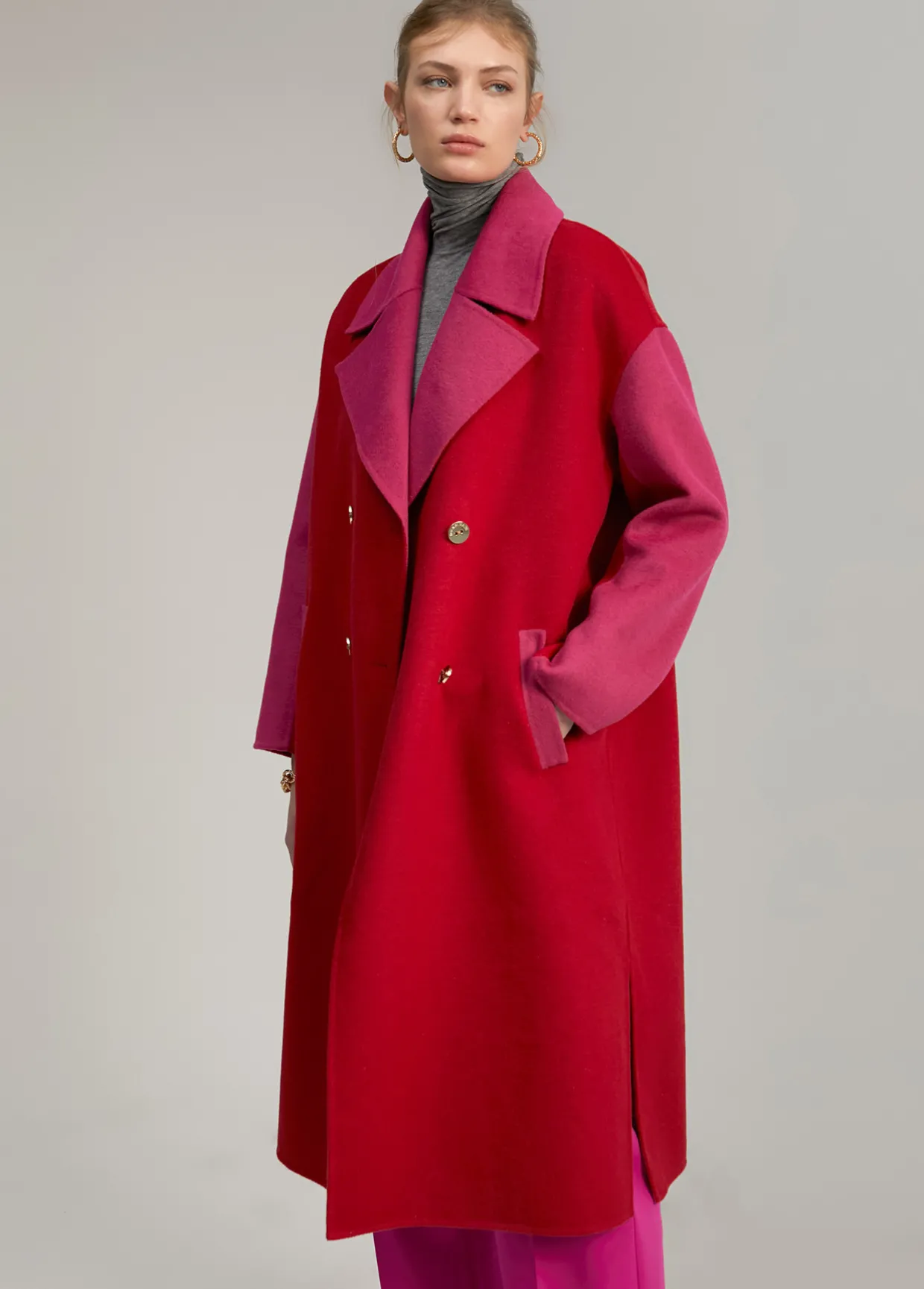 Abrigo bicolor handmade