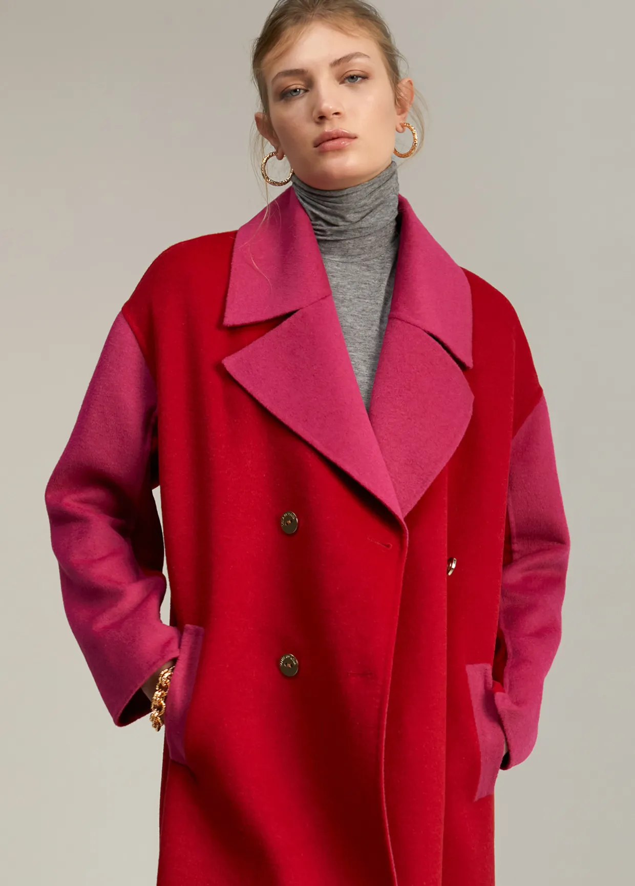 Abrigo bicolor handmade