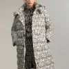 Anorak midi acolchado monograma