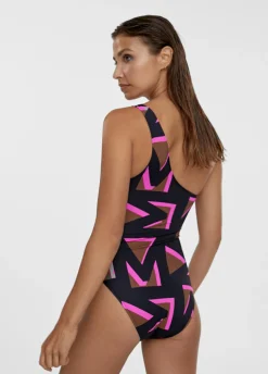 Bañador asimétrico estampado