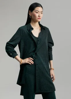 Blusón largo de punto lúrex