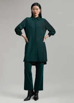 Blusón largo de punto lúrex