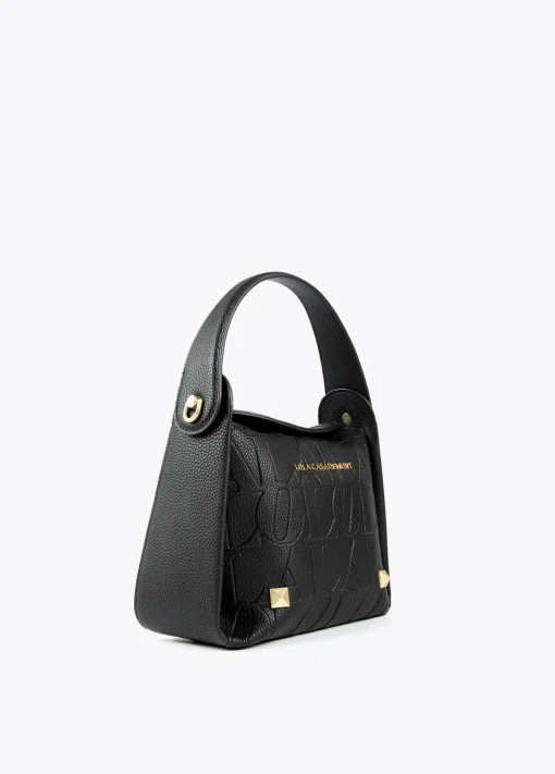 Bolso bandolera con logo grabado