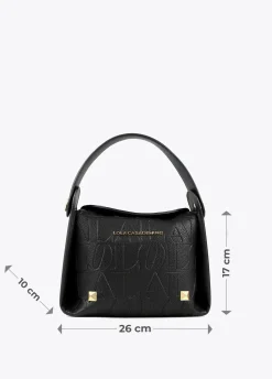 Bolso bandolera con logo grabado