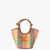 Bolso bandolera tipo cesta multicolor