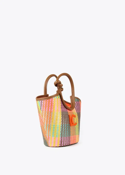 Bolso bandolera tipo cesta multicolor