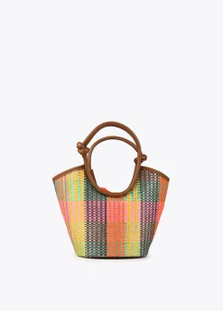 Bolso bandolera tipo cesta multicolor