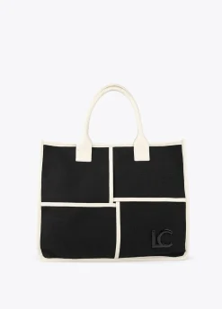 Bolso tipo shopper blanco y negro