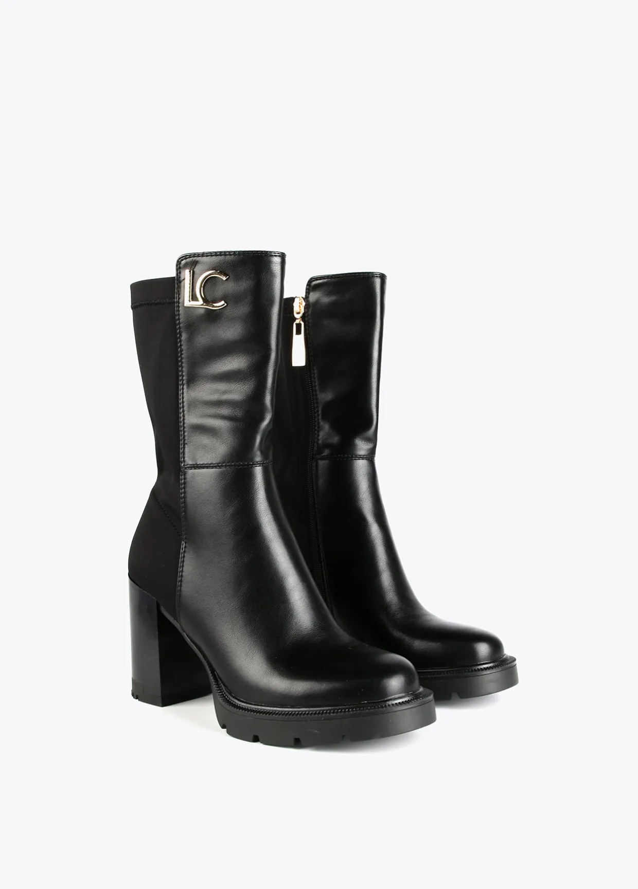 Botin media caña dos tejidos |  Calzado | Lola Casademunt