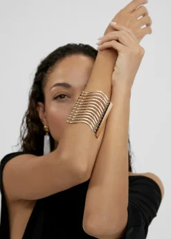 Brazalete ancho dorado