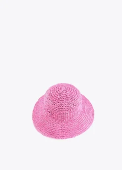 Bucket efecto ráfia y crochet