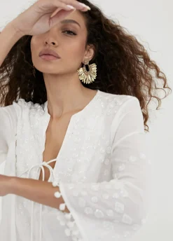 Caftan corto con bordado