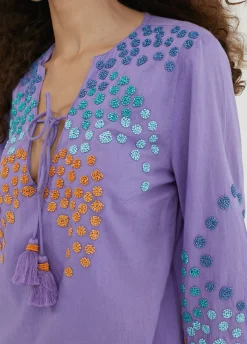 Caftan corto con bordado