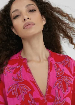 Caftan corto estampado