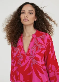 Caftan corto estampado