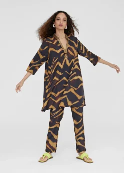 Caftan corto estampado cebra