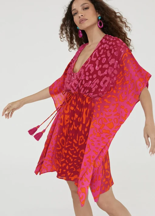Caftan corto print animal