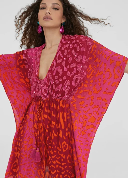Caftan corto print animal
