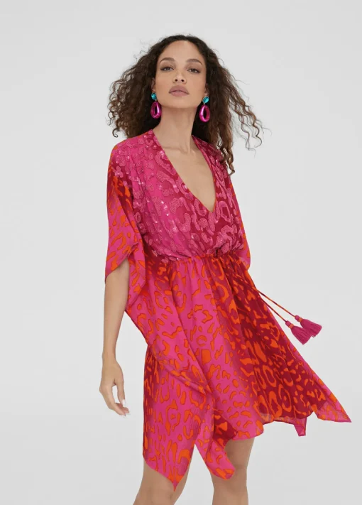 Caftan corto print animal