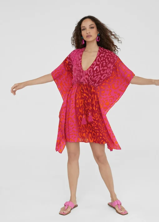 Caftan corto print animal