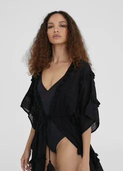 Caftan largo con pompones