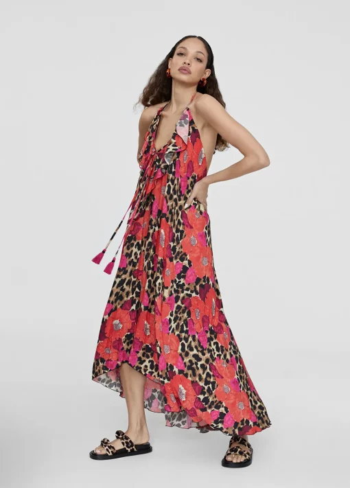 Caftan largo con volantes