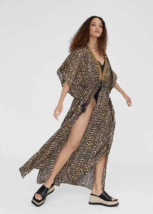 Caftan largo estampado