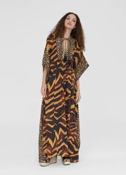 Caftan largo print animal