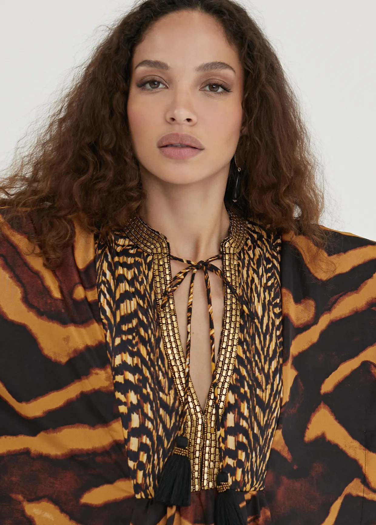 Caftan largo print animal