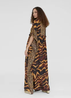 Caftan largo print animal