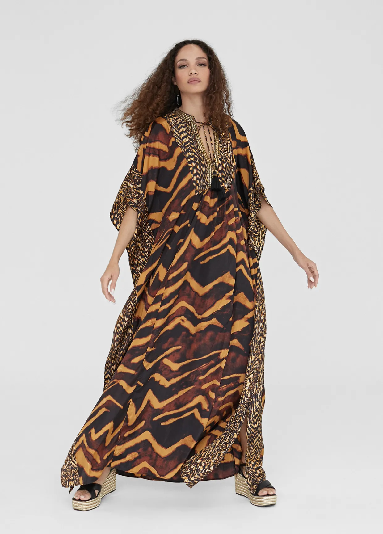 Caftan largo print animal