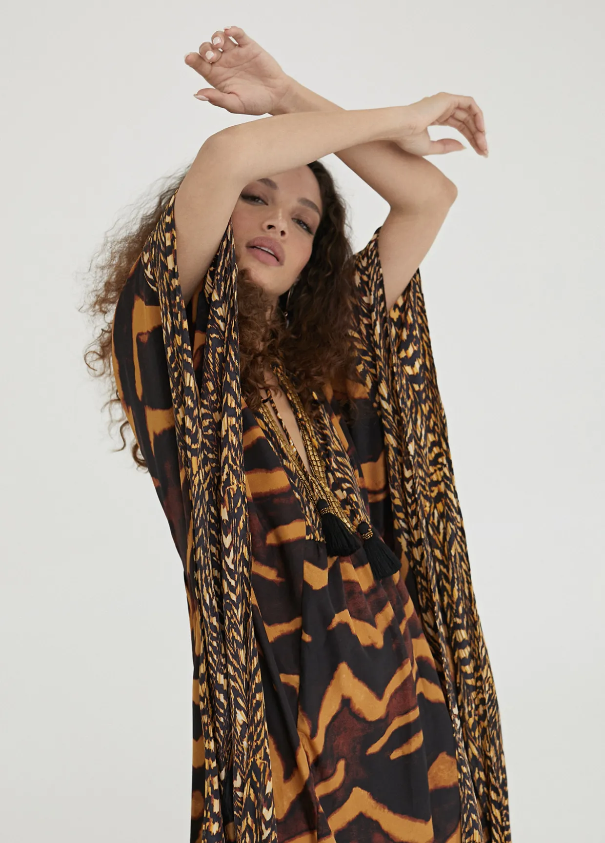 Caftan largo print animal