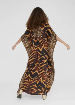Caftan largo print animal