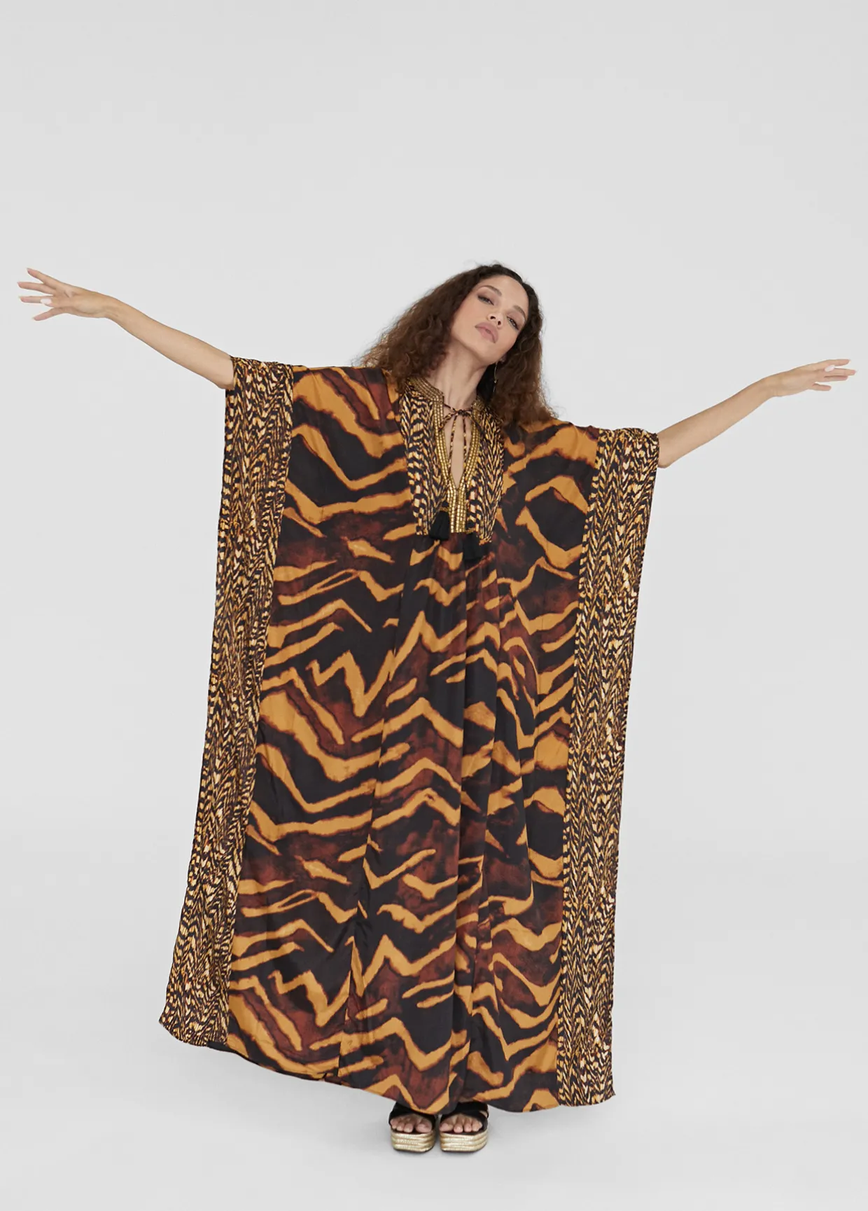 Caftan largo print animal