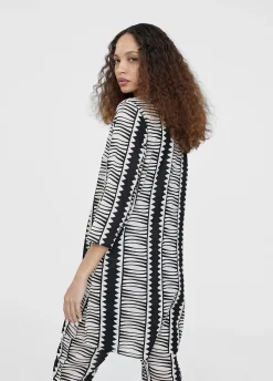 Caftán camisero estampado étnico