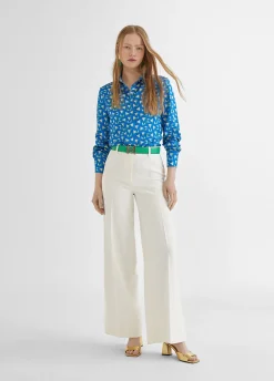 Camisa azul estamapada