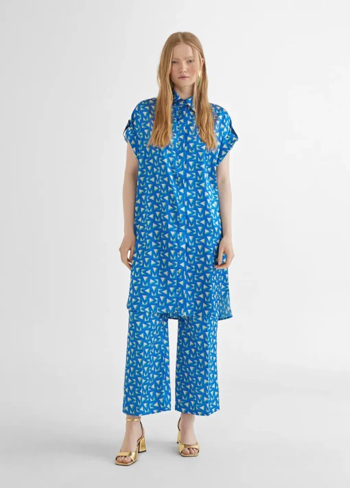 Camisa larga estampada