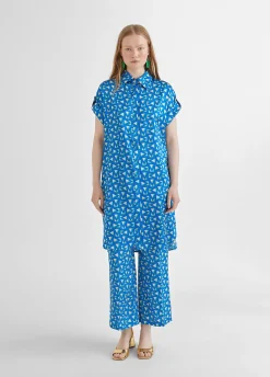 Camisa larga estampada