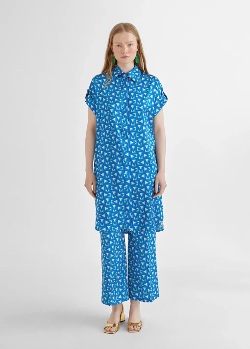 Camisa larga estampada