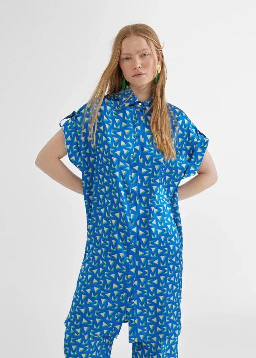 Camisa larga estampada