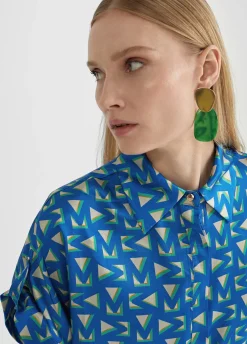Camisa larga estampada