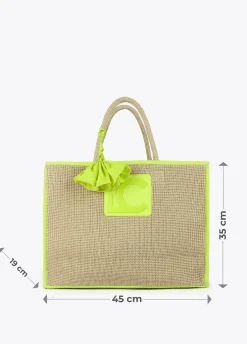 Capazo con ribetes color fluor