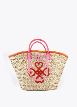 Capazo corazones bordados