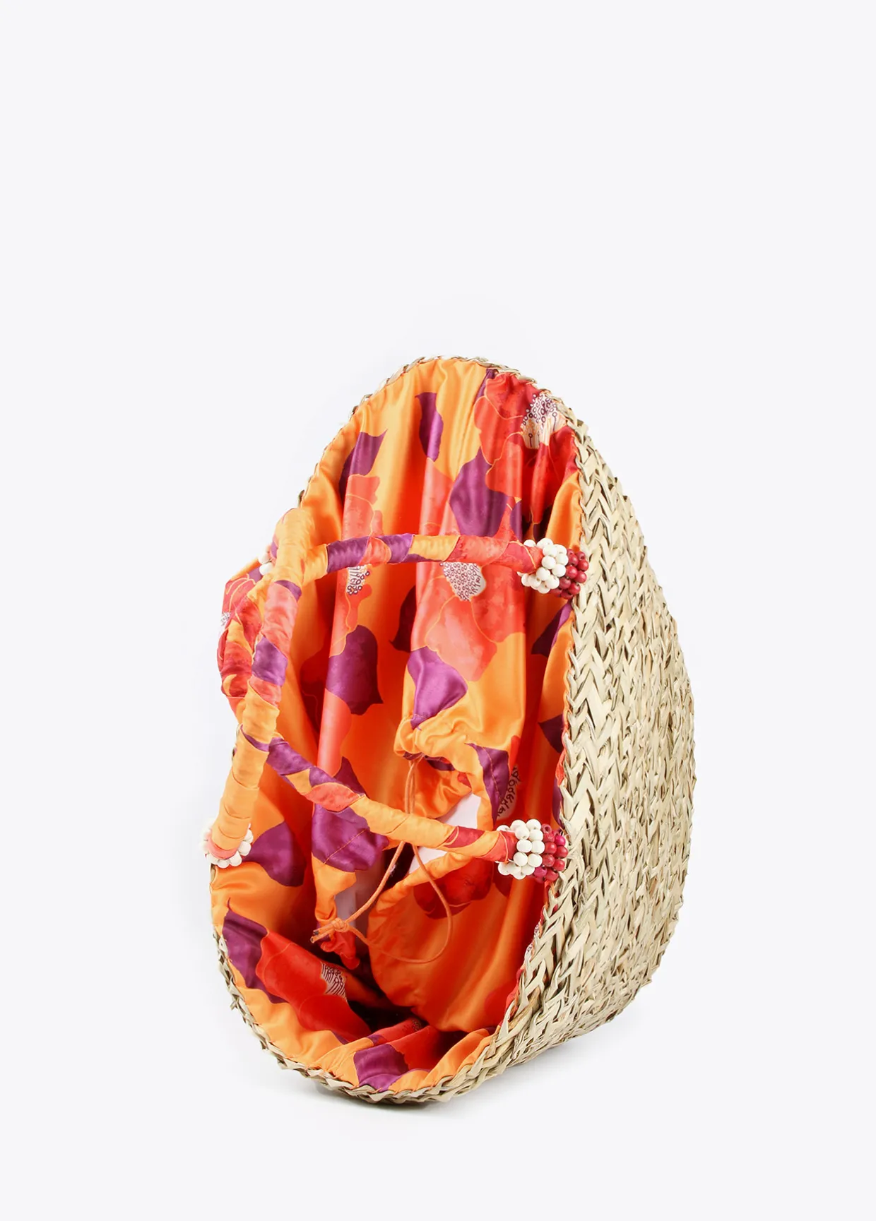 Capazo tipo cesta bicolor