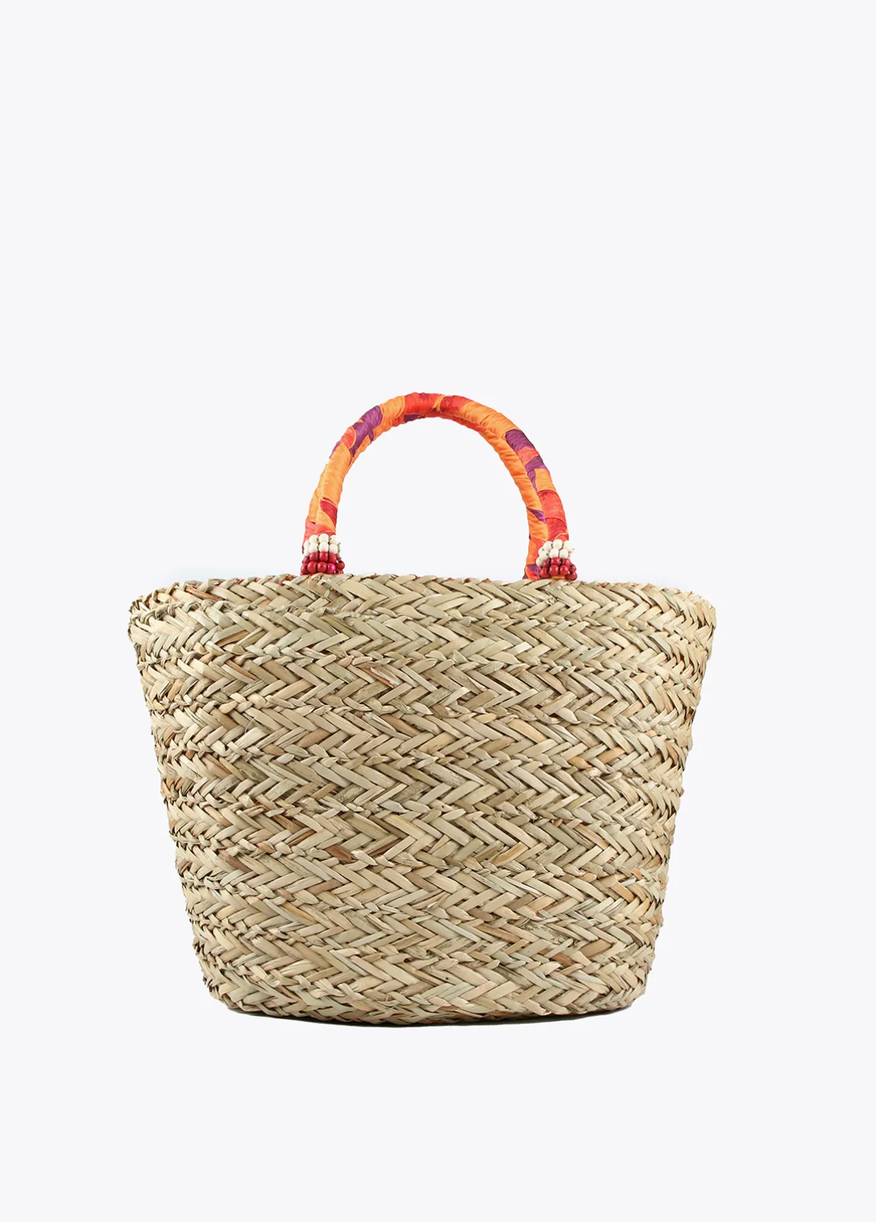 Capazo tipo cesta bicolor