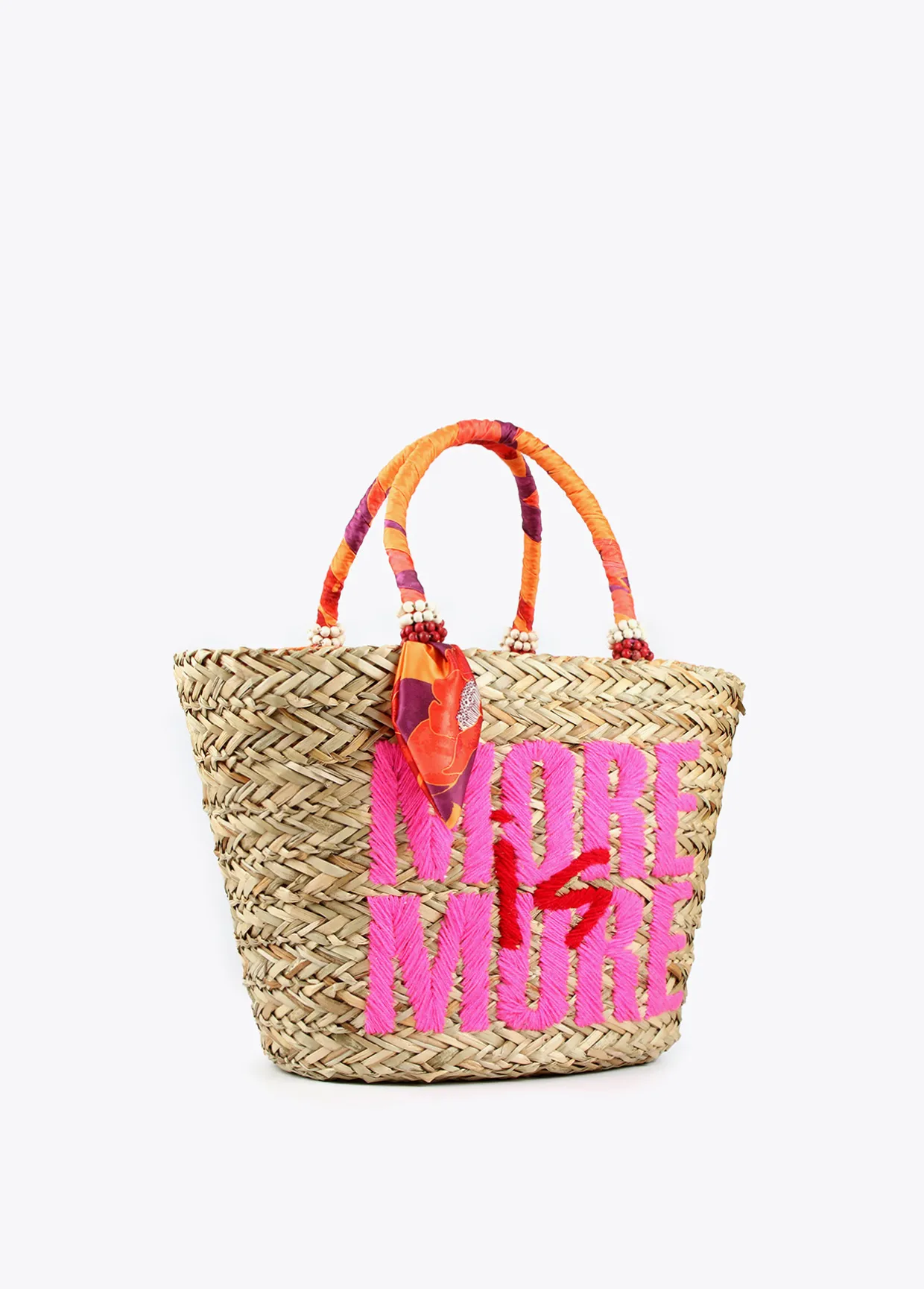 Capazo tipo cesta bicolor