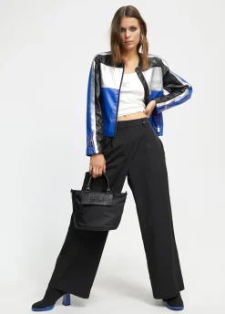 Cazadora biker tricolor