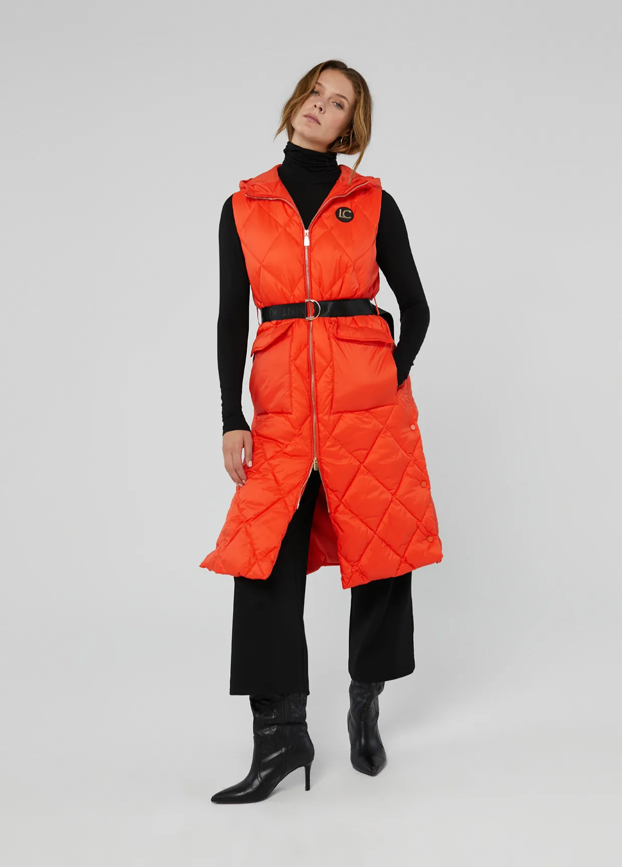 Chaleco largo acolchado