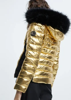 chaqueta acolchada metalizada